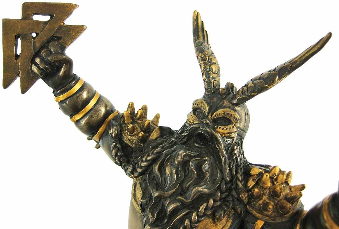 Norse God Odin Bronze Finish Statue Pagan Viking