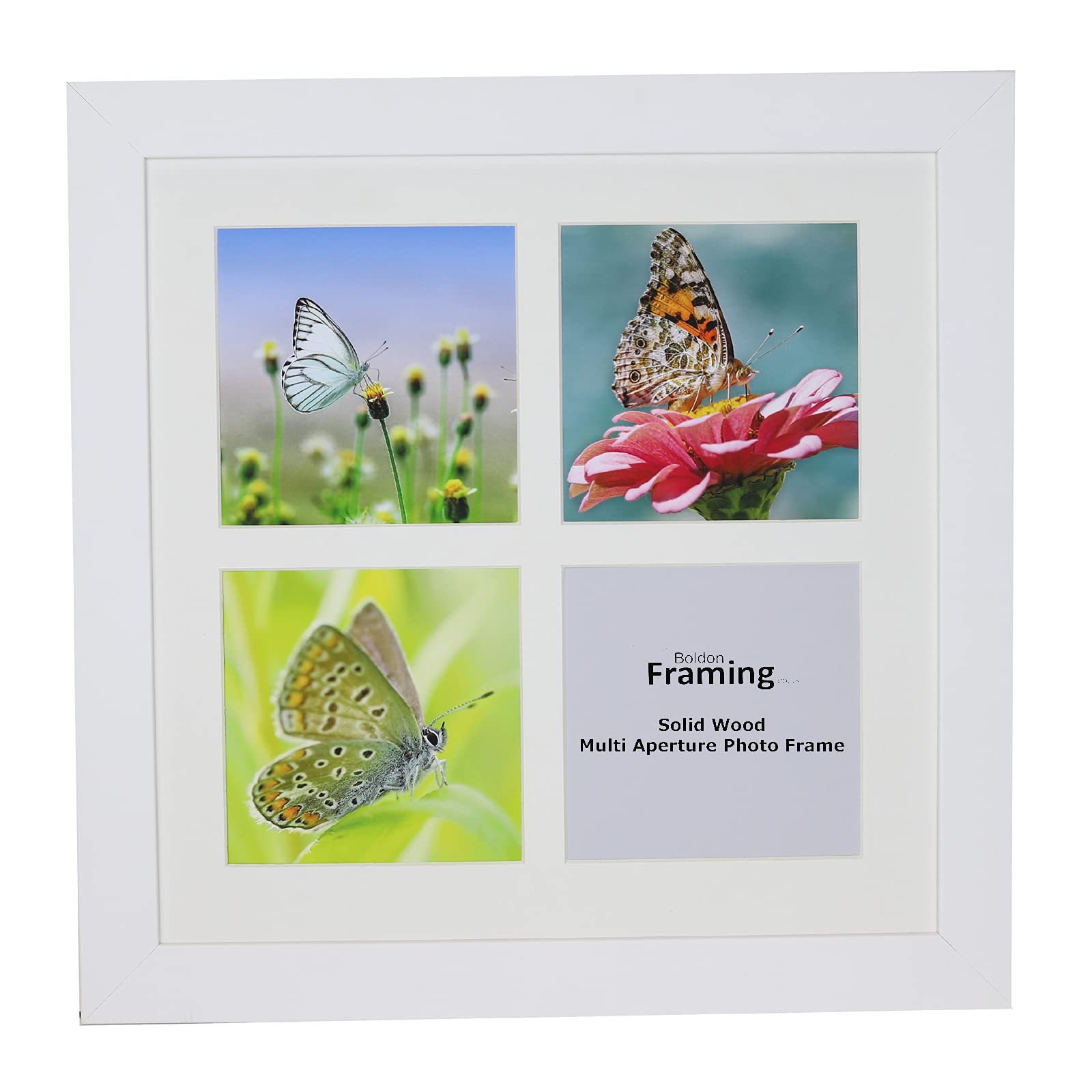 Boldon Framing REAL WOOD Square Multi Aperture Photo Picture Frame Instagram Wide Collage