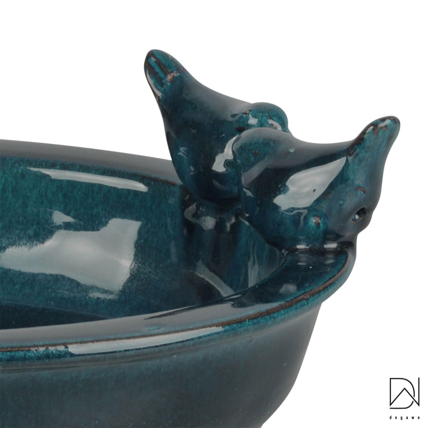 Unbekannt Baignoire ovale pour oiseaux - Couleur : bleu et crème
