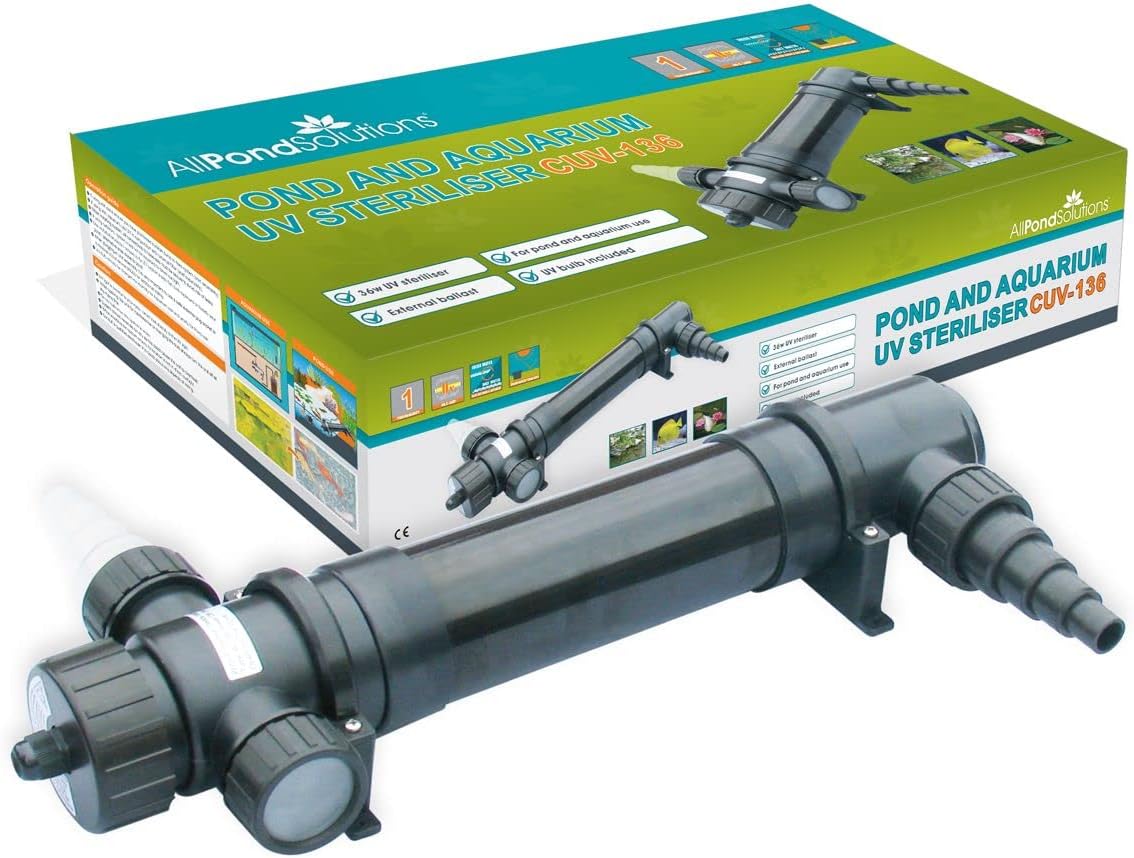 allpondsolutions 36w UV Light Steriliser for Pond & Aquarium - CUV-136 Fish Tank & Pond Clarifier - Helps Remove Algae and Greenwater