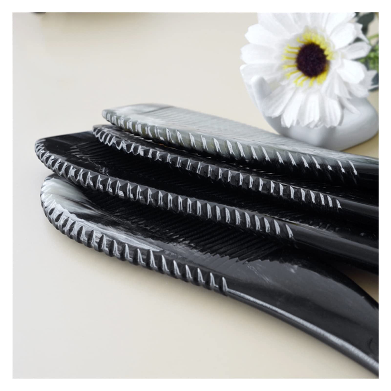 24cm Natural Natural Buffalo Buey Horn Coce Coce Combs Herramienta de Estilo de Peine de diseño de Estilo de diseño (Color : 917-24cm)