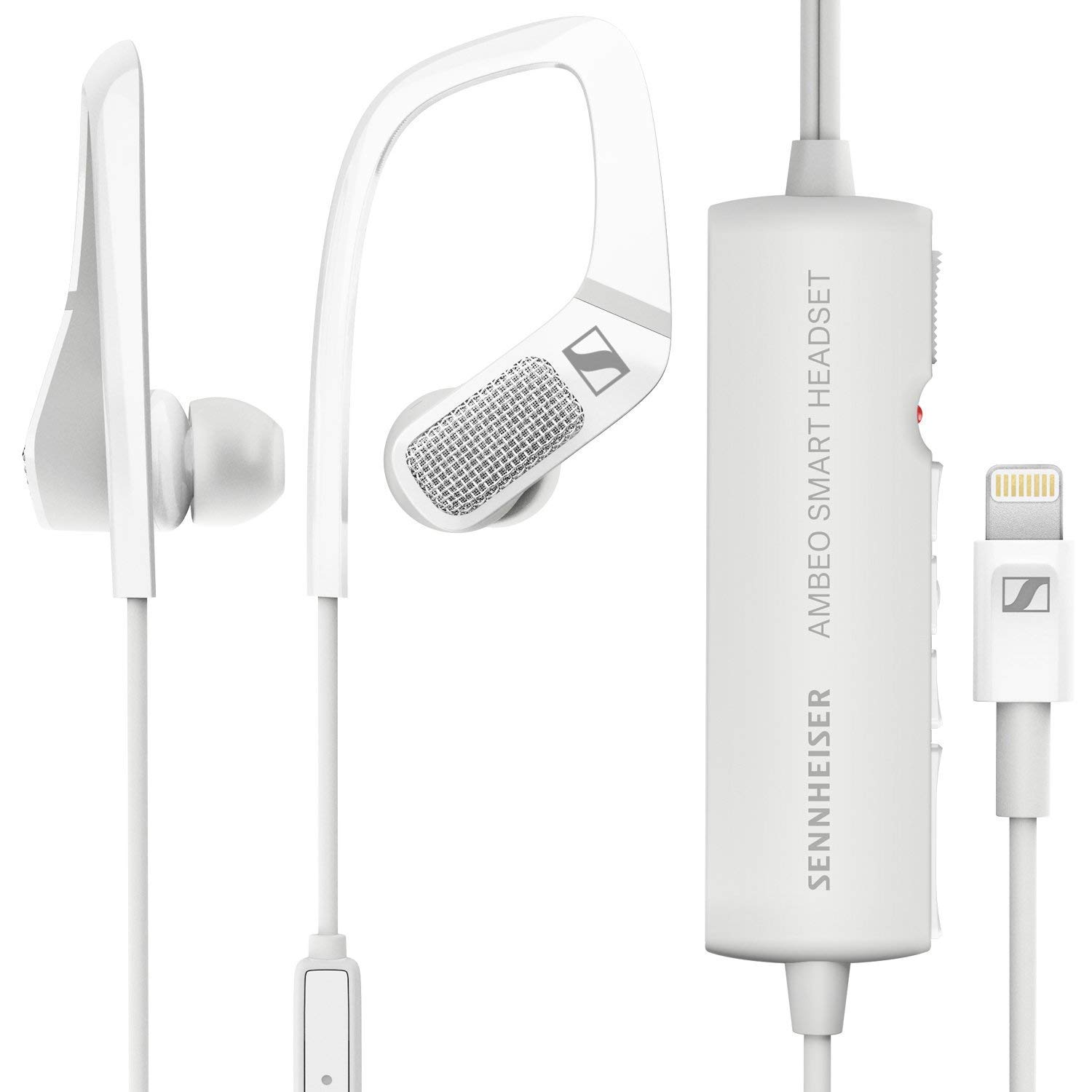 SENNHEISER AMBEO SMART HEADSET マイク録音 Sennheiser Ambeo Wired in Ear Earphones with Mic (White) : Amazon