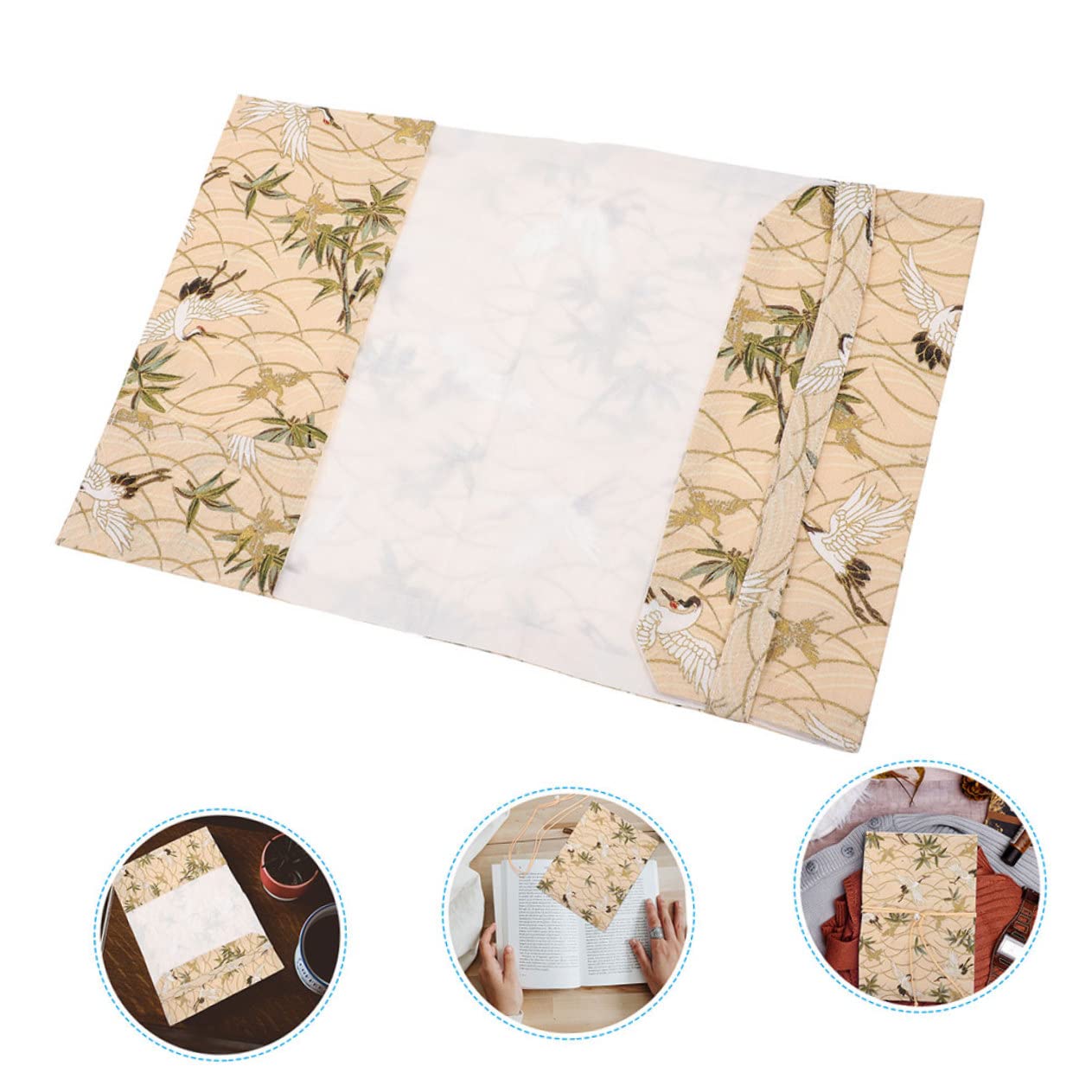 NUOBESTY 3pezzi Copertina Decorativa Per Libri Fodera Con Design Elegante Di Gru Protezione Riutilizzabile Per Libri Scolastici e Personali