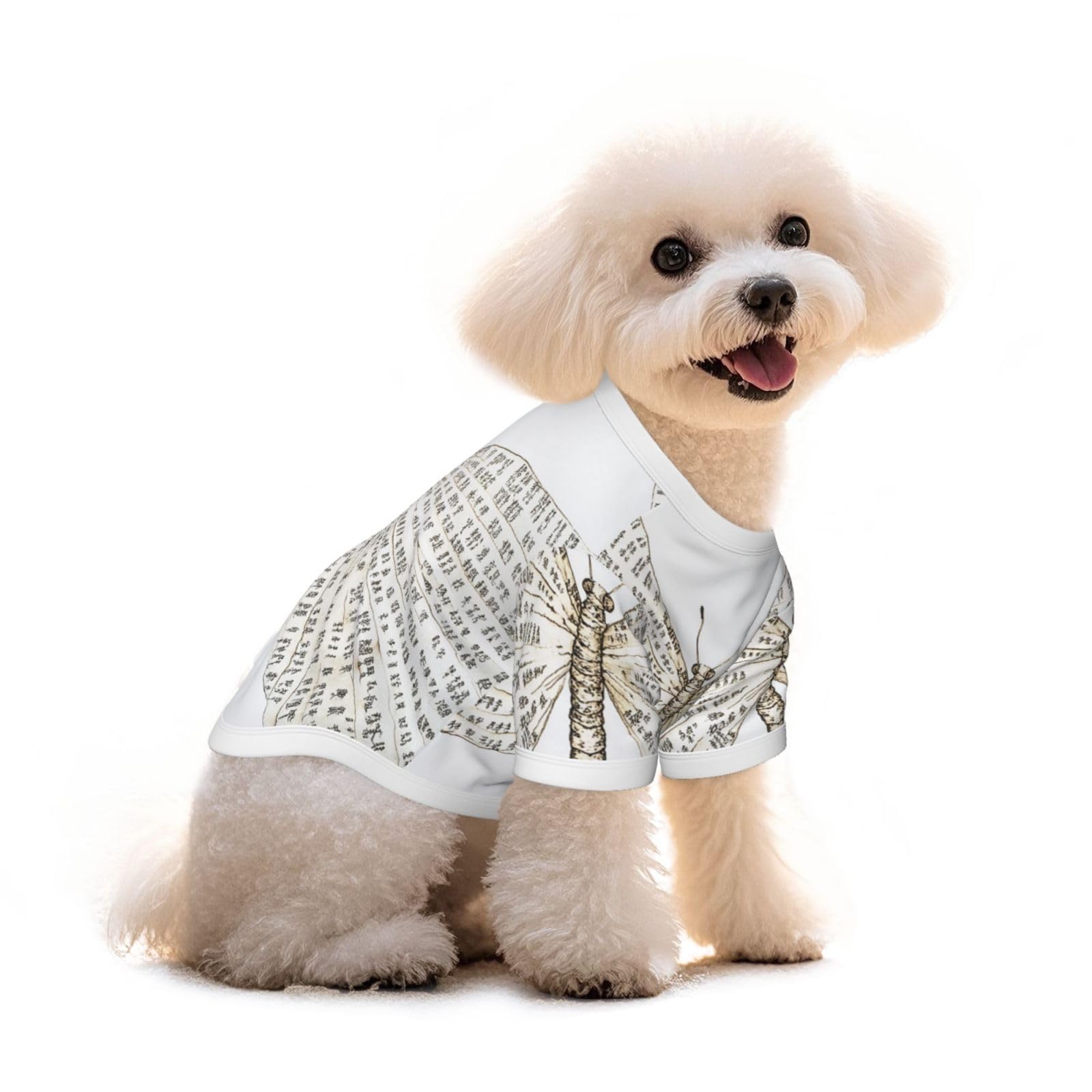T-shirt pour chien en pur coton Scriptfly de haute qualité pour petits chiens