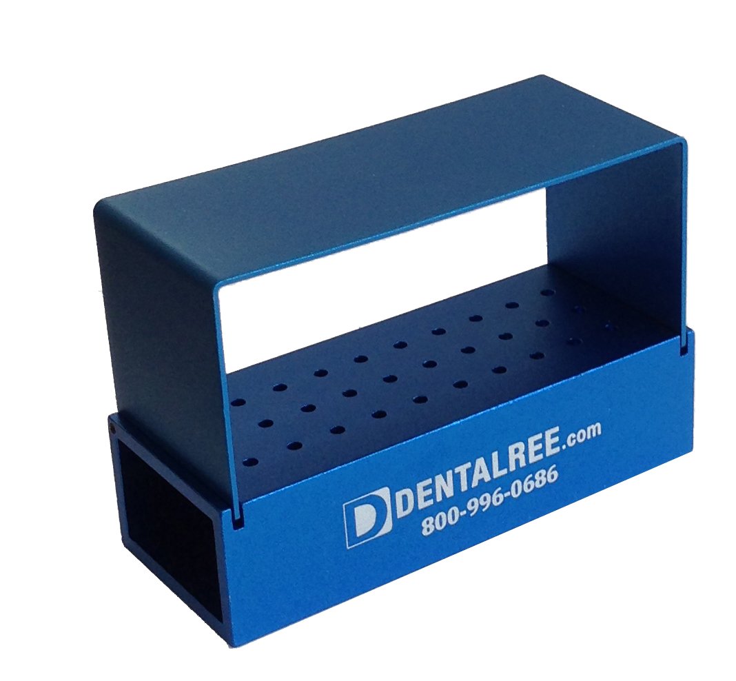 QUALITÉ BUR BLOCK BK-700-B 30 Holes Long Straight Shank, Aluminum, Blue