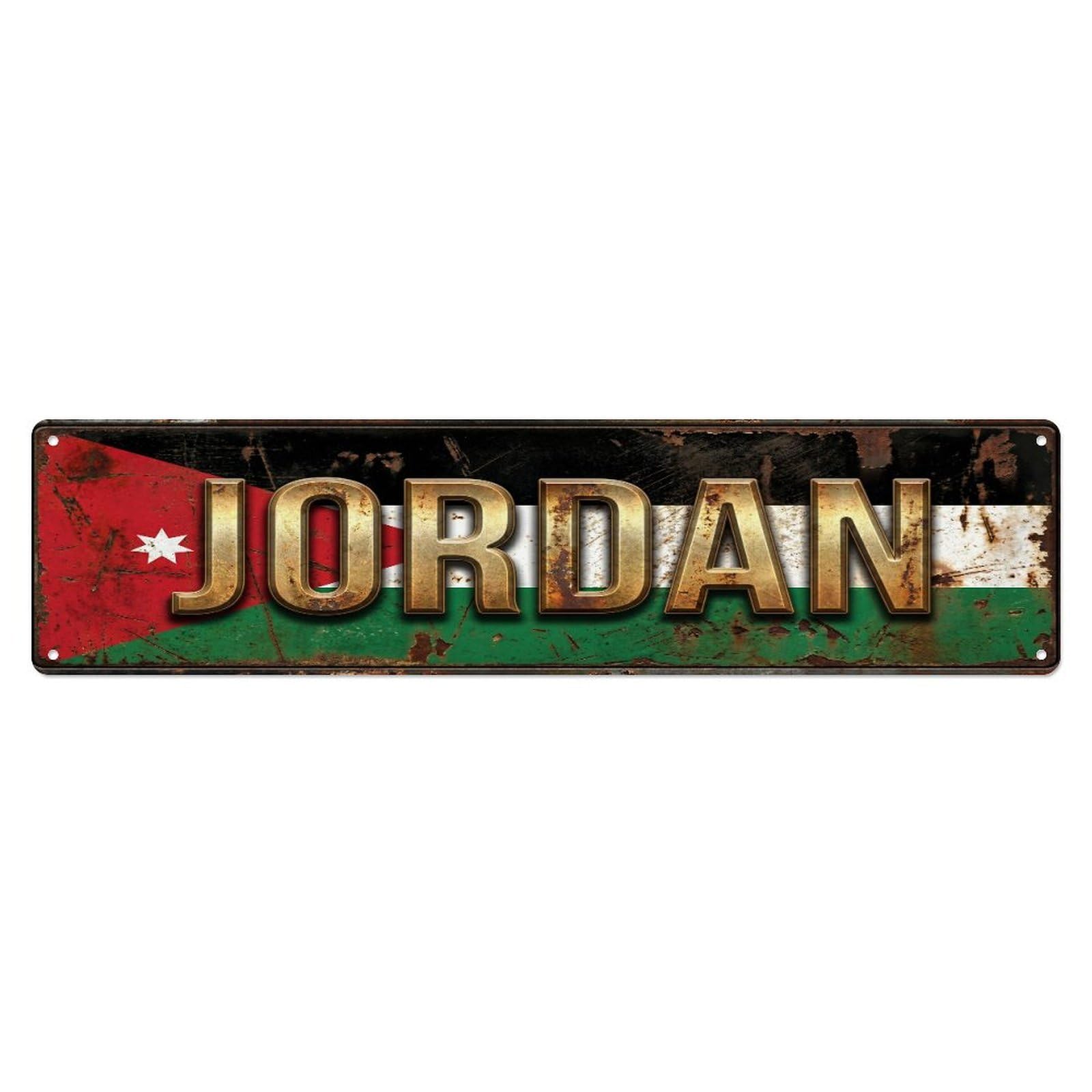 Xanthor Style Metal Tin Sign Vintage Jordan Flag Pattern
