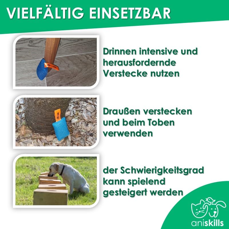 ANISKILLS® - Premium Geruchstrainingsset für Hunde (6er Set) - Hundetrainingsset für Geruchsarbeit - Bereicherung und geistige Anregung - Beschäftigung - Hundetraining Zubehör- deutsches Unternehmen
