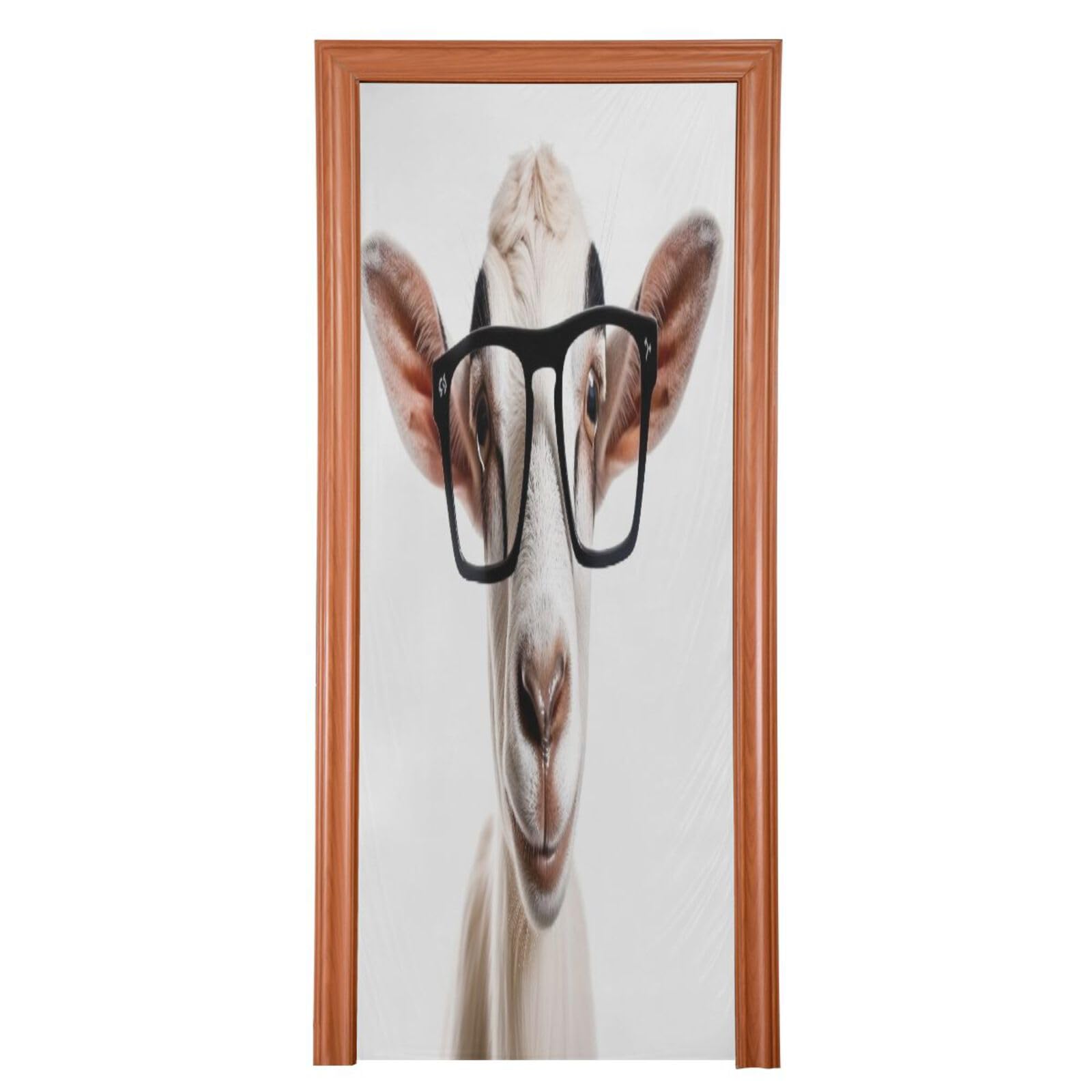 FLildon Short-sighted Goats Door Cover Decoration, Party Accessory Porch Decor for Festive Ornament Room Door Covers 32 x 79 Inch