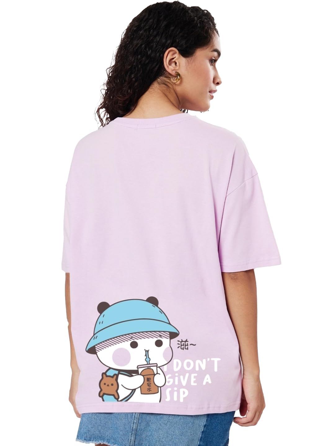 bewakoof Cotton Women Graphic Print Half Sleeve Crew Neck Oversized Fit T-Shirt-picture-48