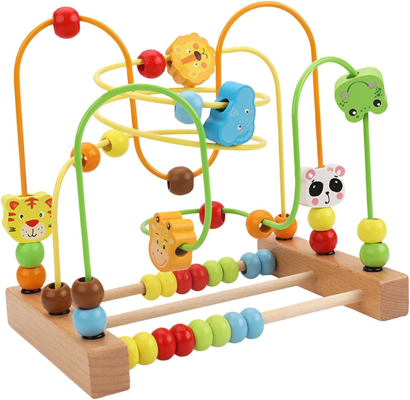 Educational Wooden Bead Maze Toy for Children's Learning Development, Animal