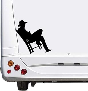 SUPERSTICKI Pegatina de cowboy en silla caravana, camping, holiday, vacaciones, aprox. 30 cm, pegatina Womo Wowa