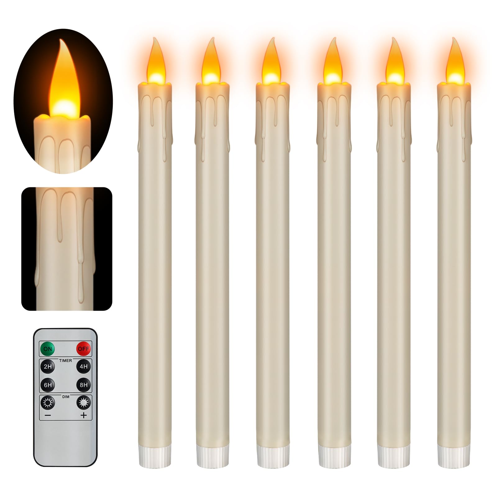 Wemarry Flameless Taper Candles