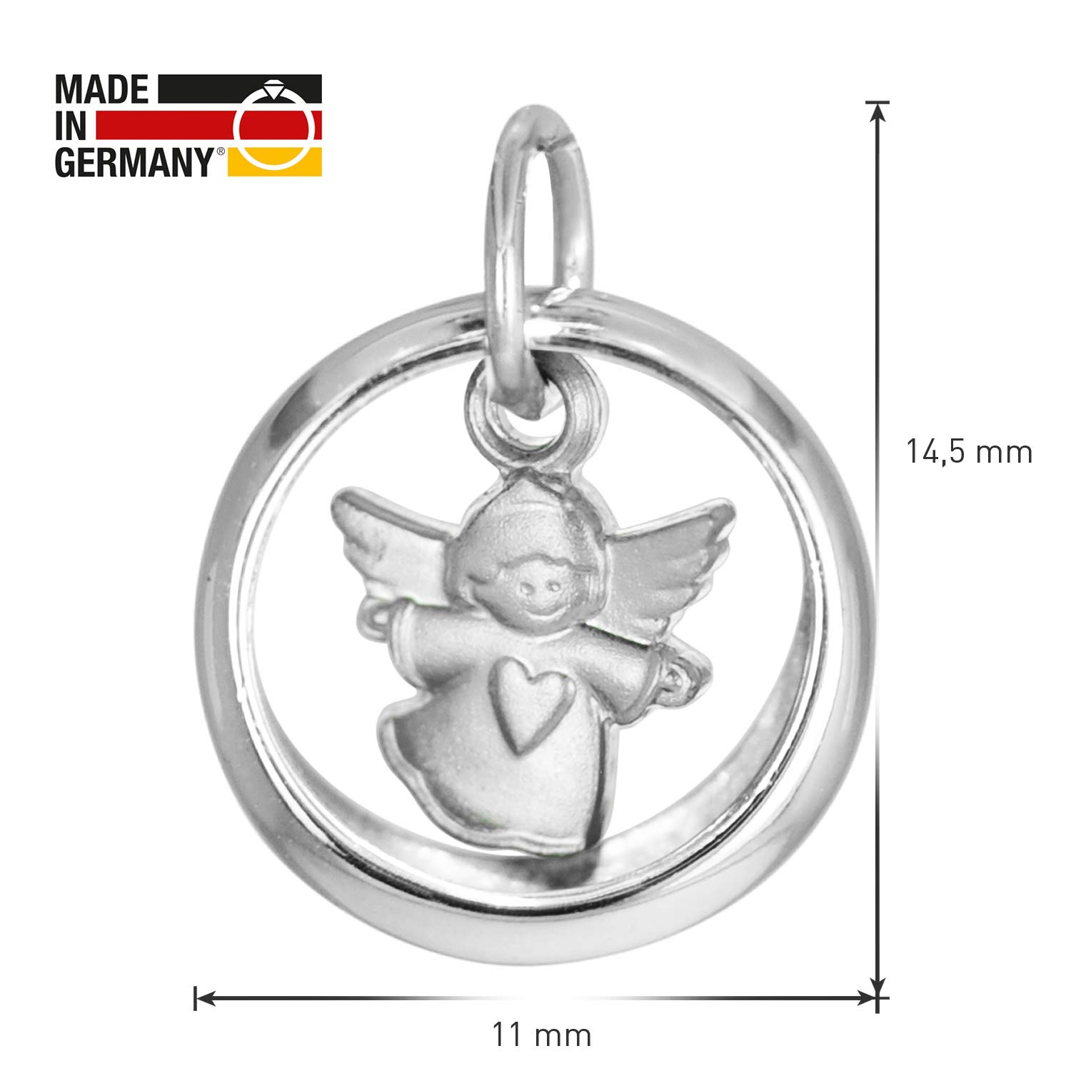 trendor Taufkette 925 Silber Taufring mit Engel 39446