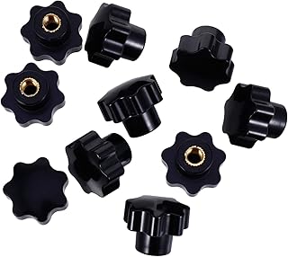 TEHAUX Screws 10pcs Knurled Clamping Nuts Knob Handle Plum Grip Screw On Type Clamping Knob Thru Knob Machine Screws
