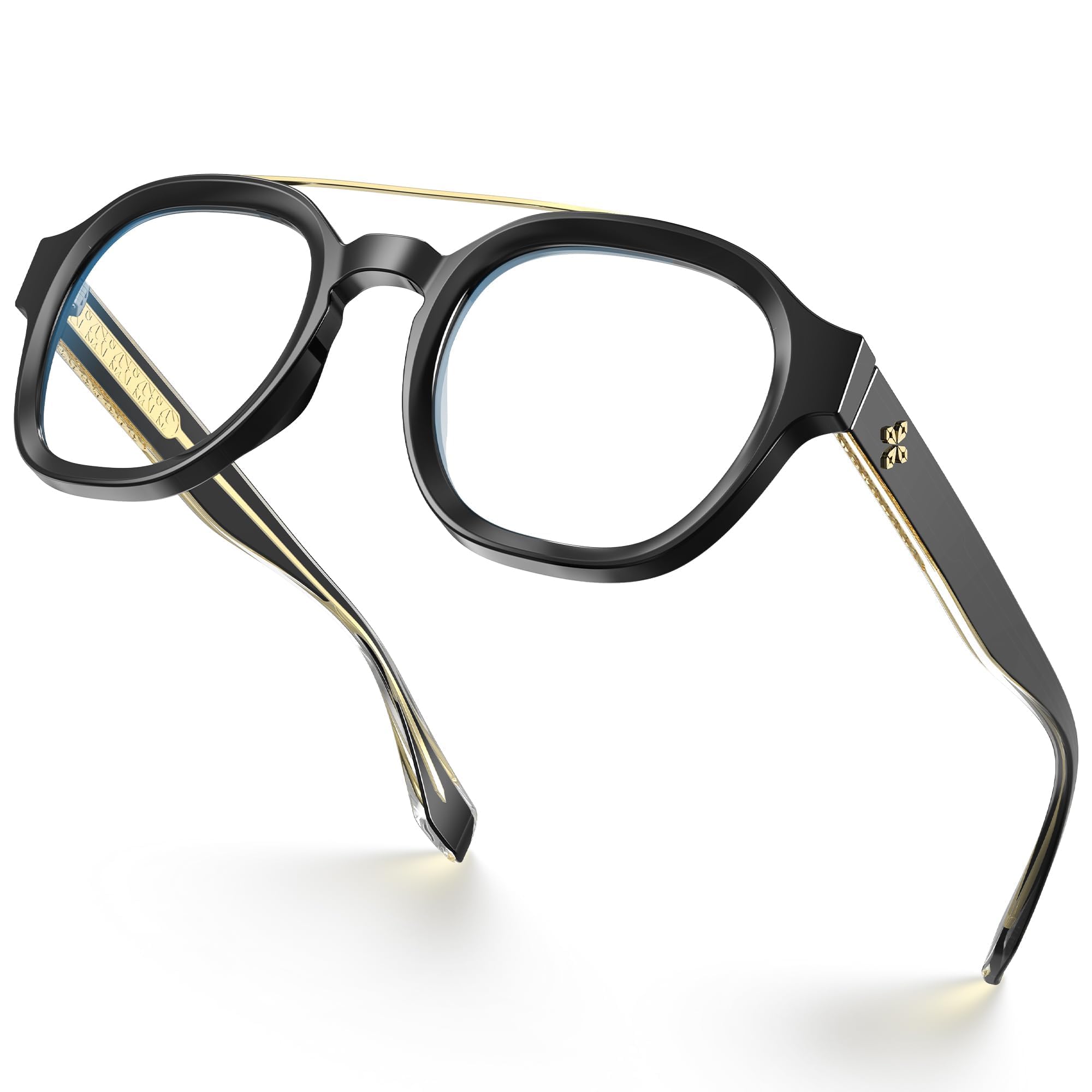 VISOONE Retro Round Anti Eyestrain Metal Medium Eyewear Blue Light Blocking Glasses for Computer Gaming Women Man SANFORD