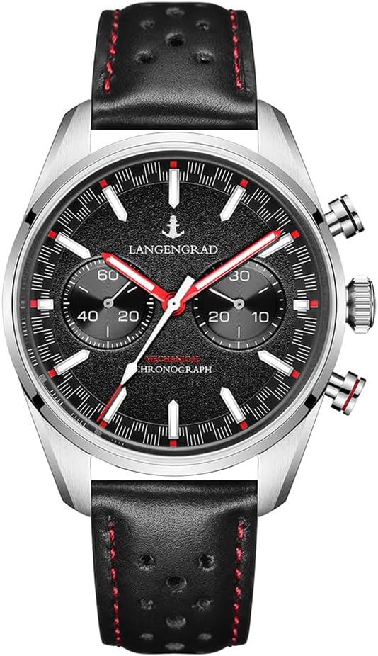 MUKEMAO Men Luminous Chronograph Racing Speed Model Original 1963 ST1901 Movement 41.5mm Hand Winding Mechanical Wristwatch