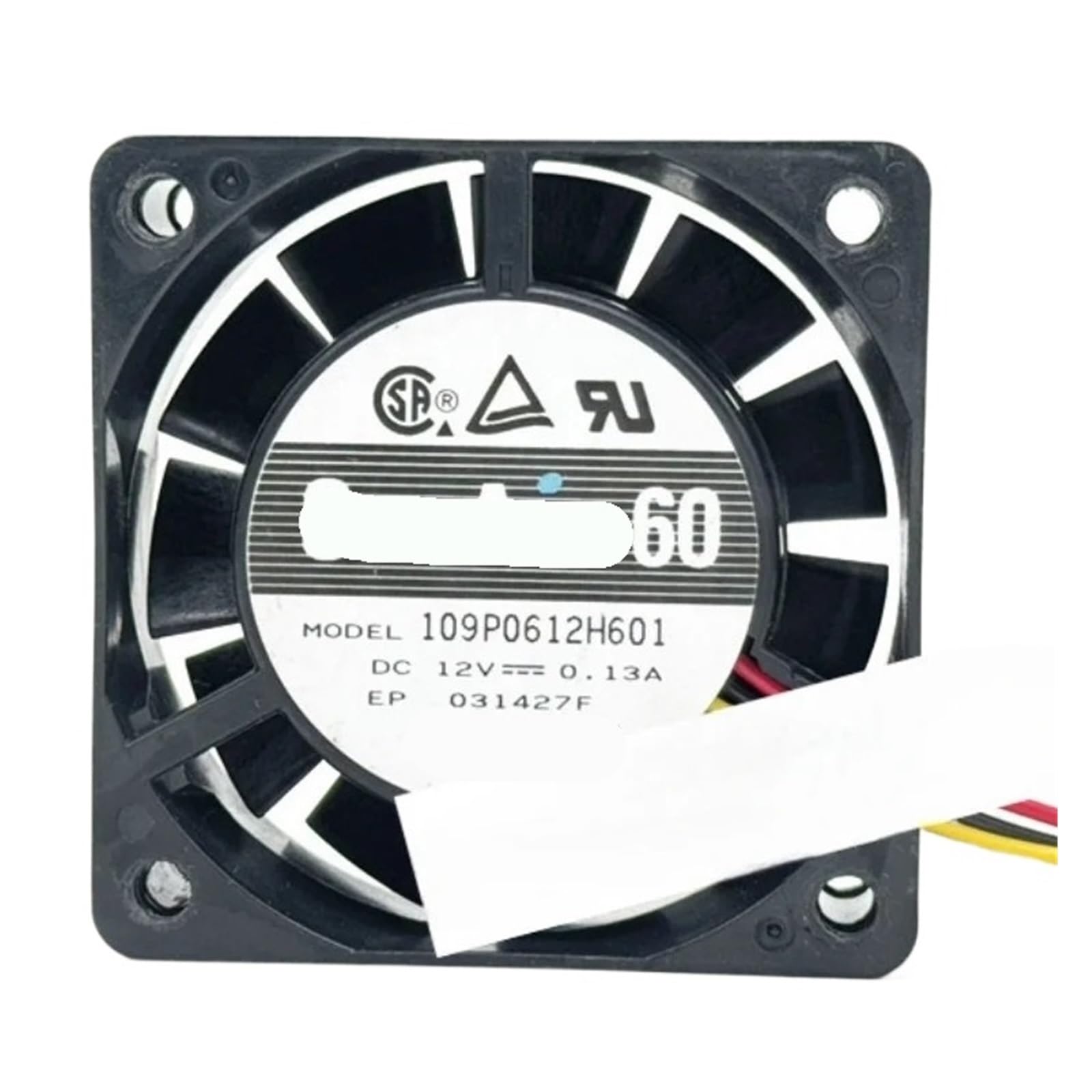 WESAWQGH 109P0612H601 Cooling Fan 12VDC 0.13A 60x60x20mm 3-wire