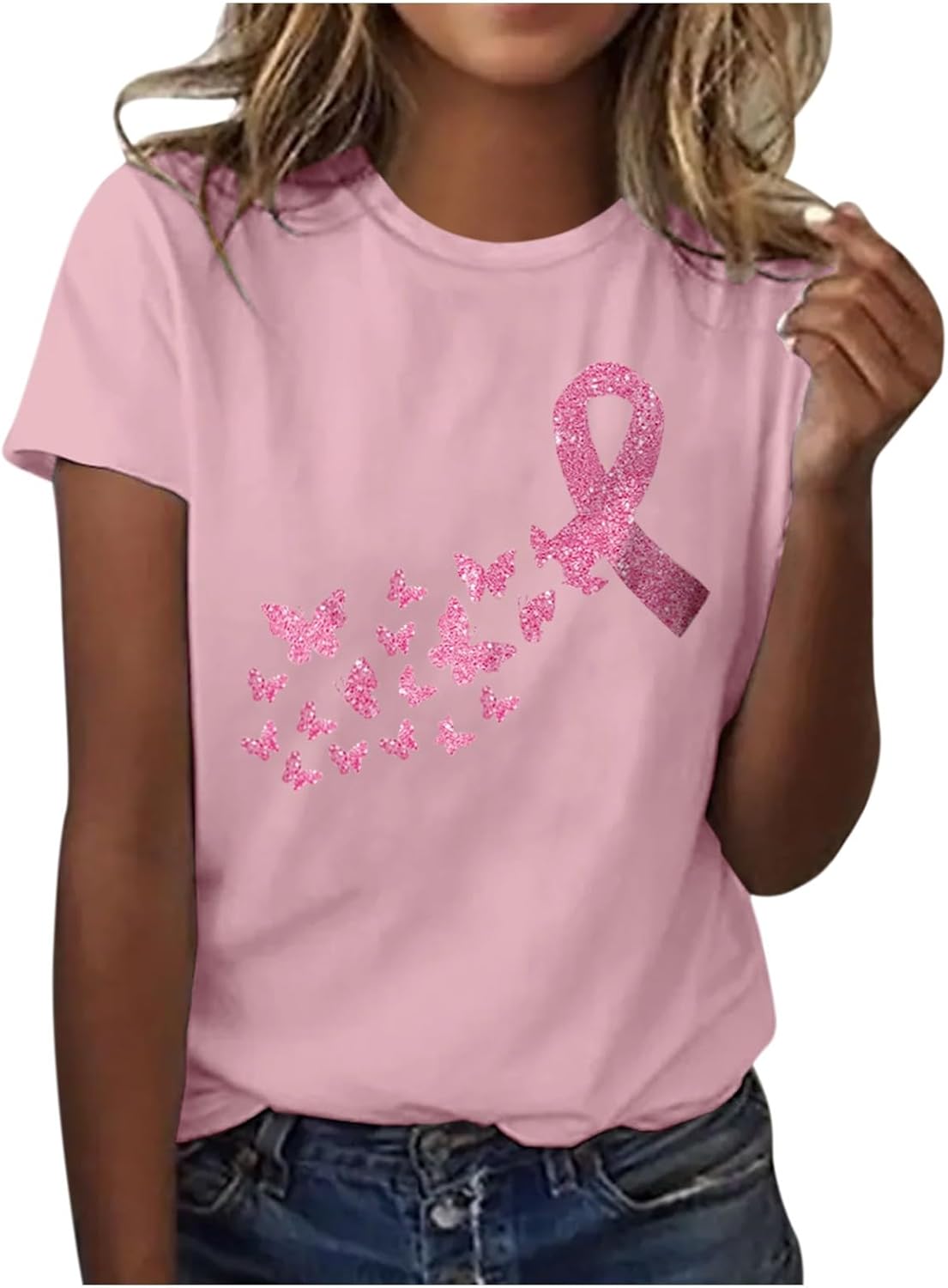 T-shirts Ruban Rose Cancer Du Sein à Acheter En Ligne
