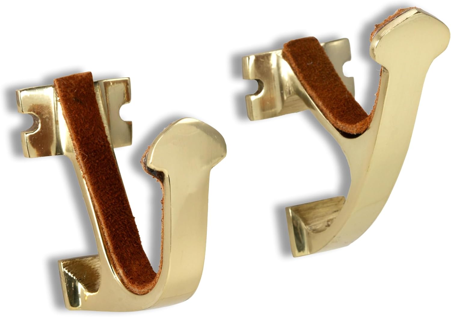 Allen Company Shotgun and Rifle Brass Wall Mount Hooks - Heavy-Duty Gun Rack - Shooting Accessories for Home - Comes with Four Brass-Plated Screws - One Pair