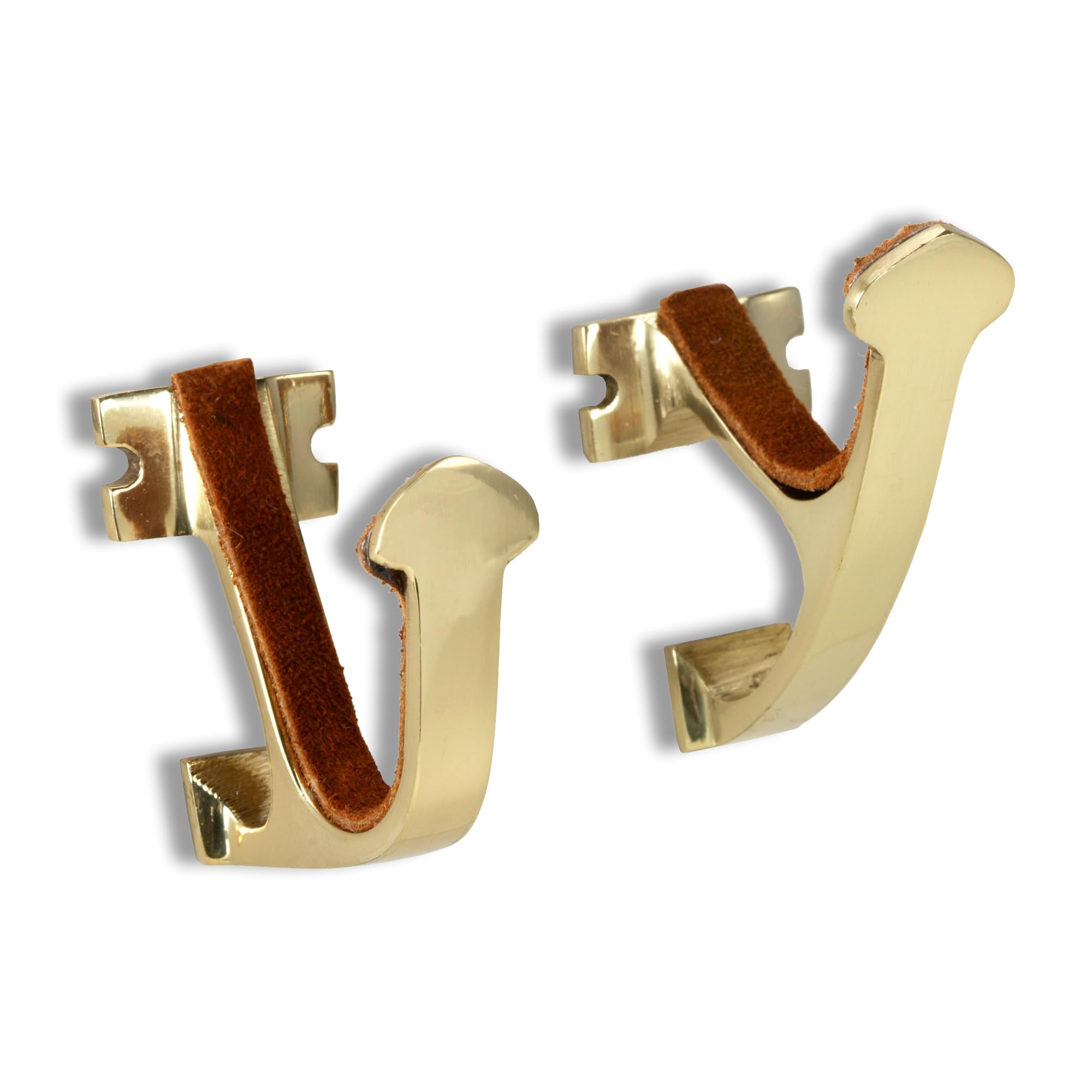 Allen Company Shotgun and Rifle Brass Wall Mount Hooks - Heavy-Duty Gun Rack - Shooting Accessories for Home - Comes with Four Brass-Plated Screws - One Pair