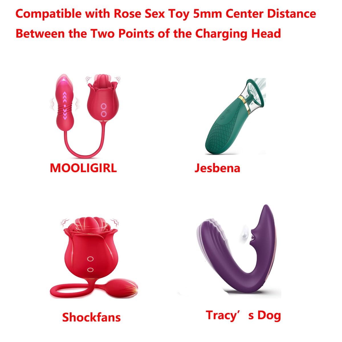 Amazon.com: Gaolaoz for MOOLIGIRL Rose Charger Rose Sex Toy Charging Cable  Compatible with MOOLIGIRL/Shockfans/Jesbena/Tracy's Dog Vibrator Charging  Cord(5mm/0.2Inch) (Magnetic Cable) : Electronics
