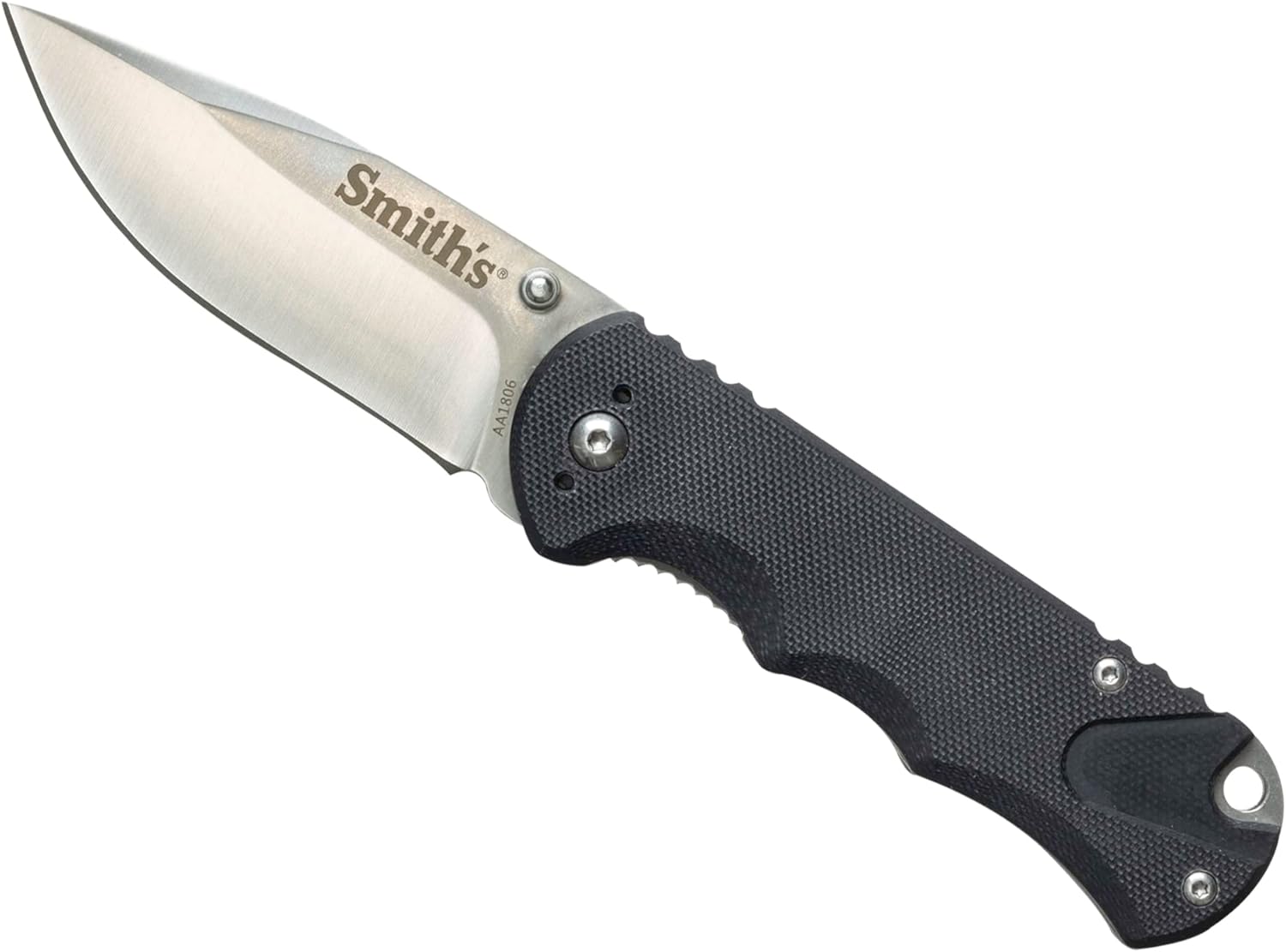 Smith's X-Trainer 2.97" Drop Point Blade Knife - 420 Stainless Steel Satin Finish, G10 Handle, Ambidextrous Thumb Studs, Reversible Pocket Clip, Liner Lock, 7" Overall Length