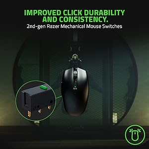 Razer Orochi V2 Mobile Wireless Gaming Mouse: Ultra Lightweight - 2 Wireless Modes - Up to 950hrs Battery Life - Mechanical Mouse Switches - 5G Advanced 18K DPI Optical Sensor - Classic Black