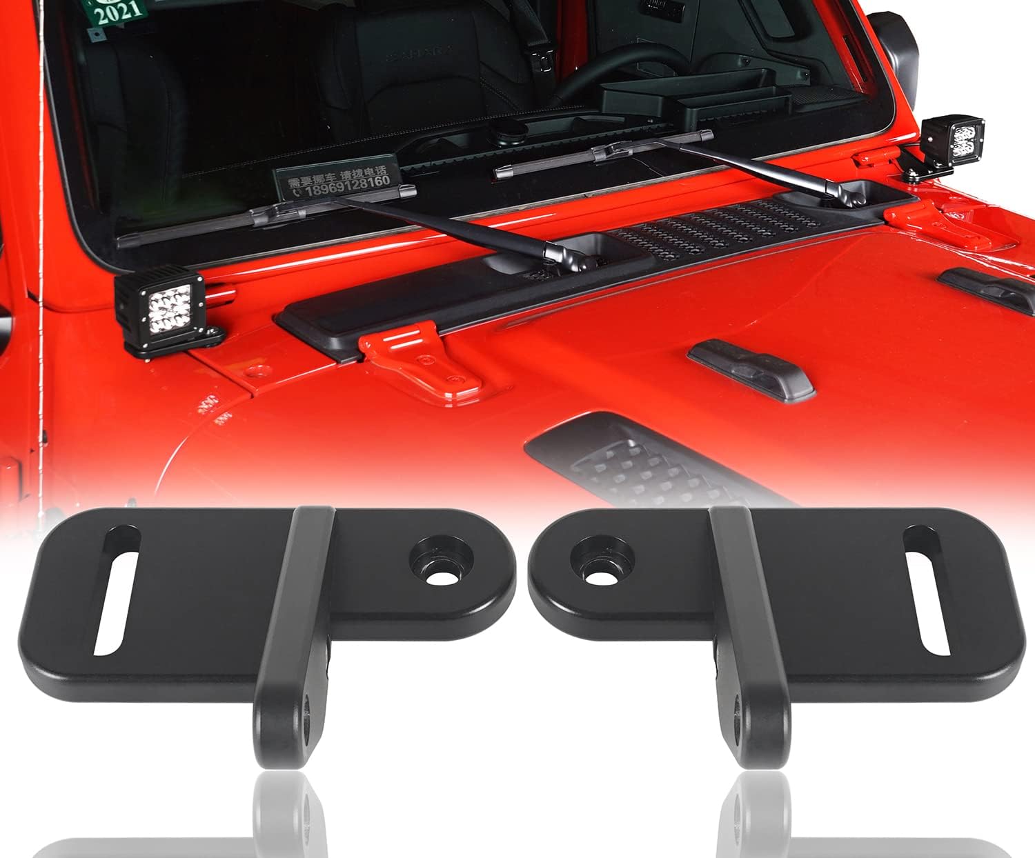 JL Wrangler Cowl Light Mount A Pillar Pod Light Holder Brackets Compatible with Jeep Wrangler JL & Gladiator JT 2018 2019 2020 2021 2022 2023 2024 2025 - Pair