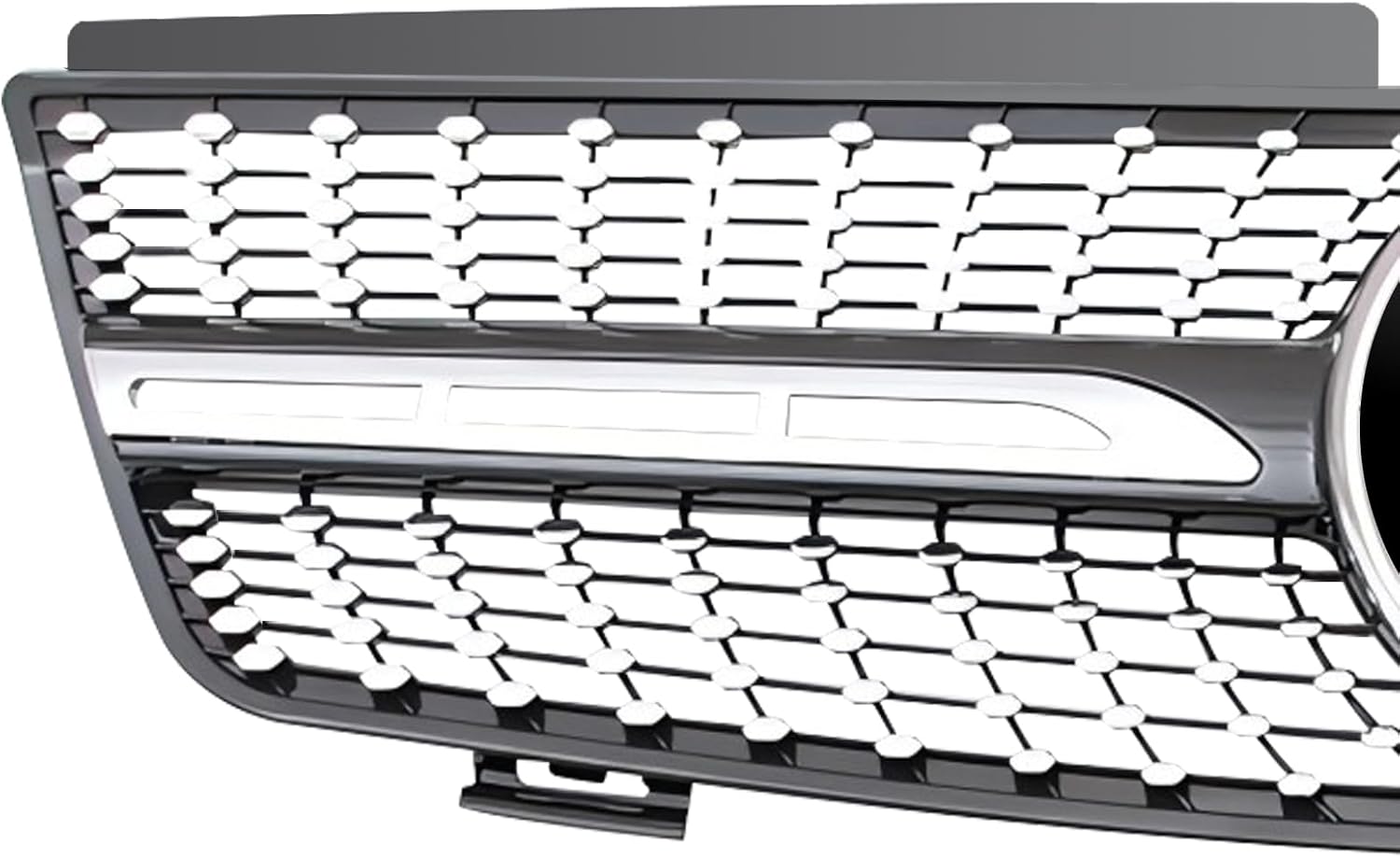 ML Class Grill with 3D Emblem Front Grille for Mercedes Benz W164 ML350 ML500 ML320 ML63 AMG ML550 2005 2006 2007 2008 Black - Image 4