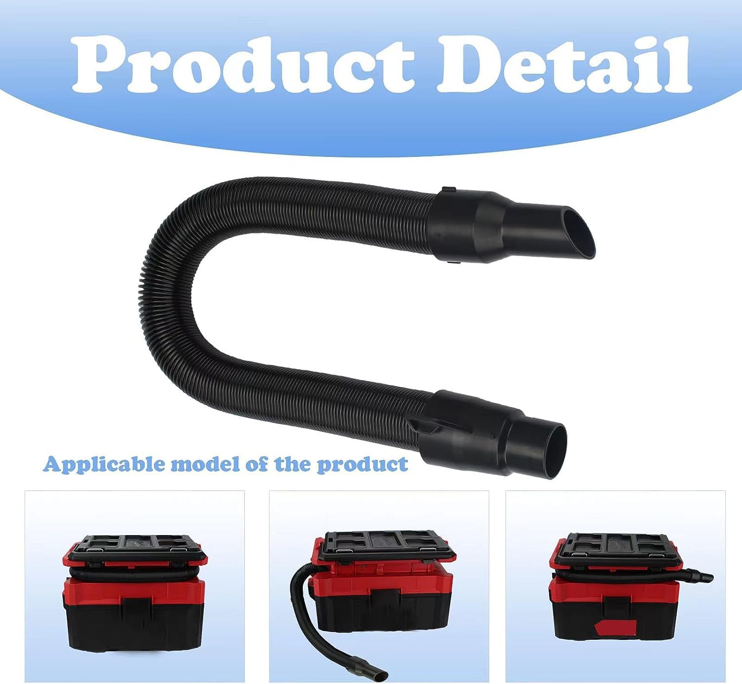 14-37-0105 Conjunto de manguera para Milwaukee 18V/28V Wet/Dry Vac 0880-20 0780-20 0970-20 (almacenamiento interno)