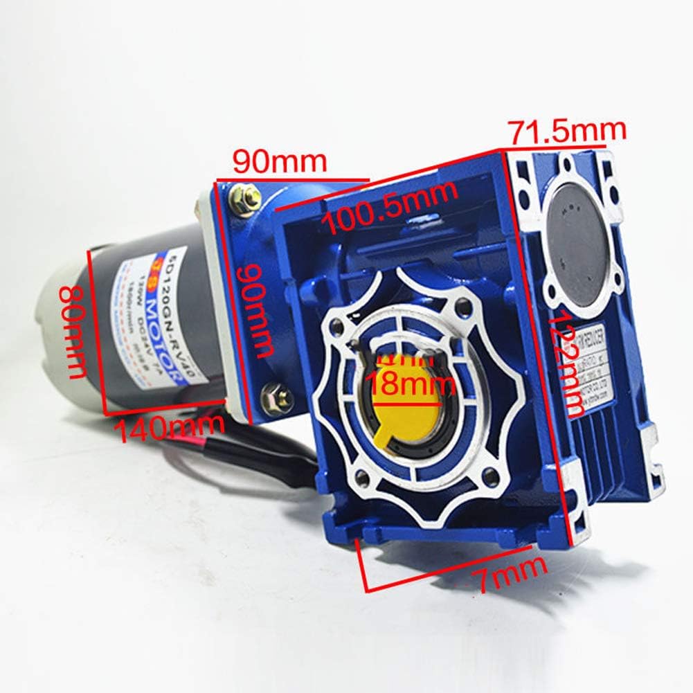 TOPCHANCES Electric 120W DC 12V RV40 Worm Gear Motor Adjustable Speed DC Motor Self-Locking Reducer Turbine Motor w/Self-Locking (Speed :30rpm)