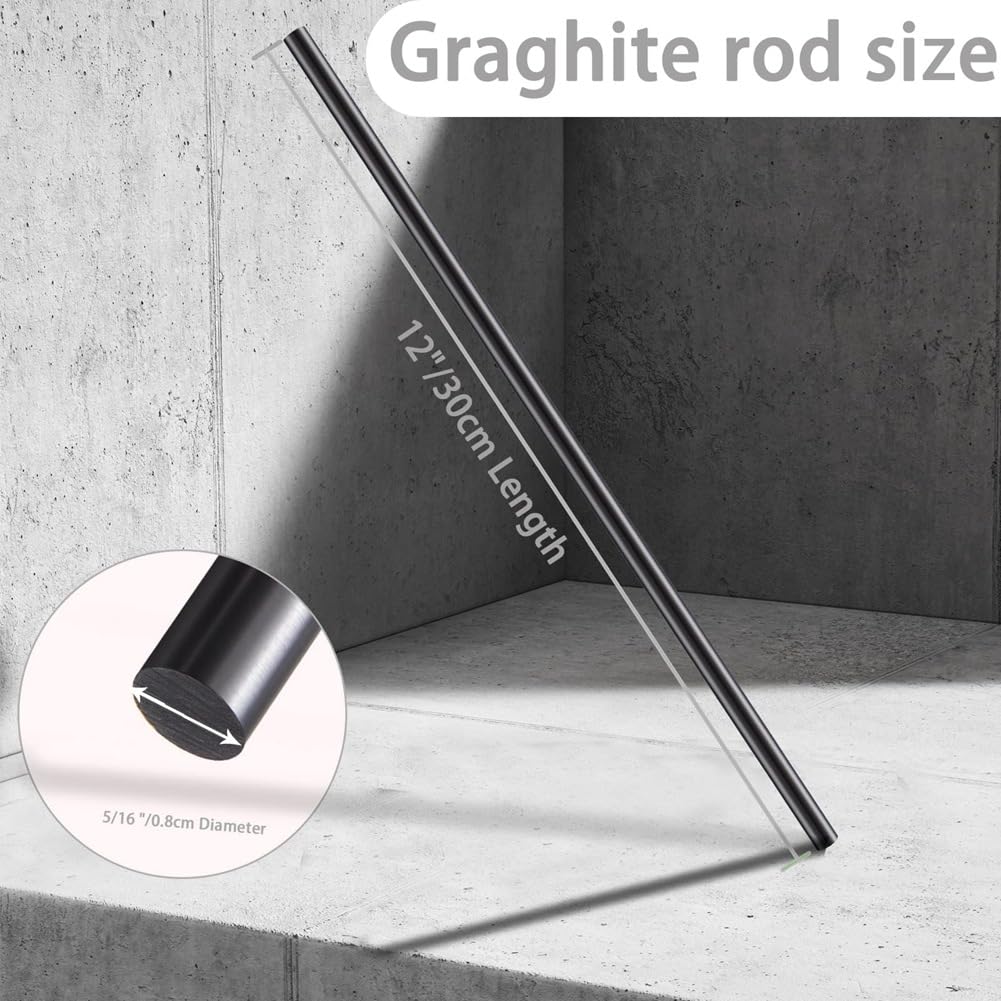 Ginobili Graphit-Rührstab, 5er-Pack Graphit-Tiegel-Rührstab zum Schmelzen und Schmelzen Von Gussstücken Aus Gold, Silber, Kupfer, 30 Cm, Langlebig, Einfach zu Installieren und Einfach zu Verwenden