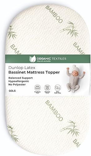 Miniatura 15 de ORGANIC TEXTILES Cubrecolchón orgánico para cuna de bebé, látex de 2 pulgadas para estándar (52 x 28 pulgadas), funda de bambú derivado de rayón,