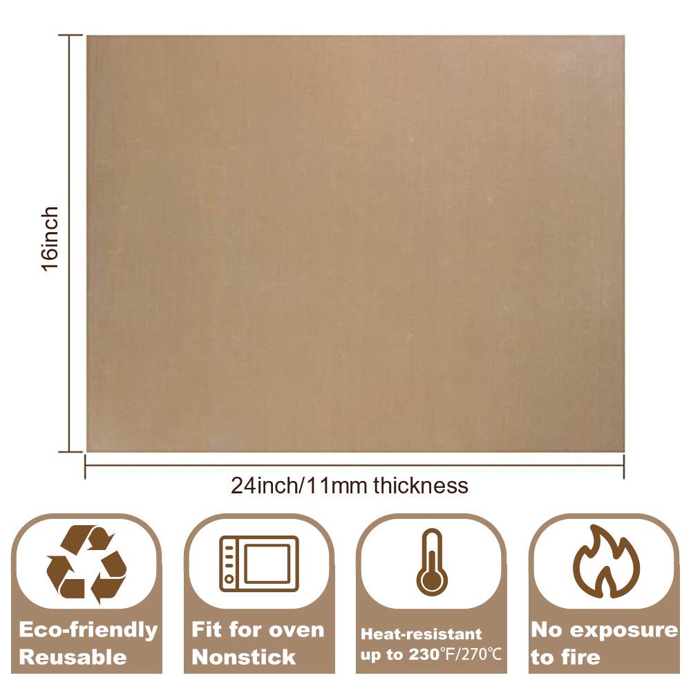 MR.R Paquete de 10 láminas de teflón PTFE antiadherentes de 16 x 24 pulgadas, 0,11 mm, reutilizables para transferencia de prensa de calor, hornear, cocinar, planchar, imprimir