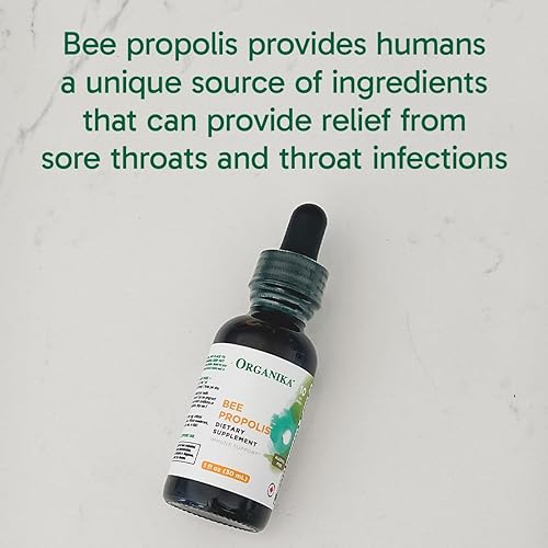 Miniatura 3 de Organika Bee Propolis Tincture 1 oz: Vegan Propolis Extract - Throat and Breathing - Free of Gluten, GMO, & Artificial Flavors - 10 Day Prop Drops