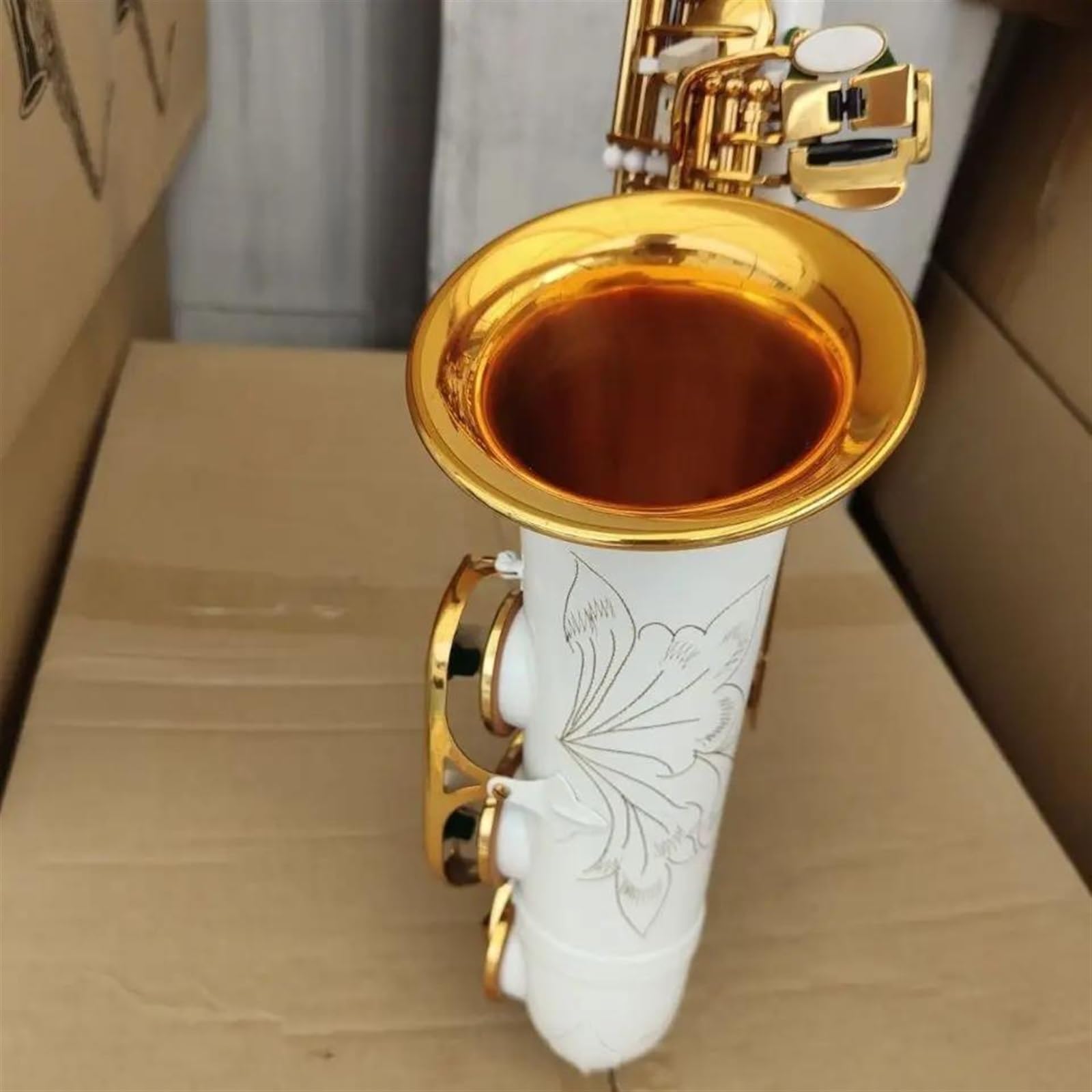 ミンク デザインマフラー／サックス ベイジュ／GAKE 日本製❣️ 【公式