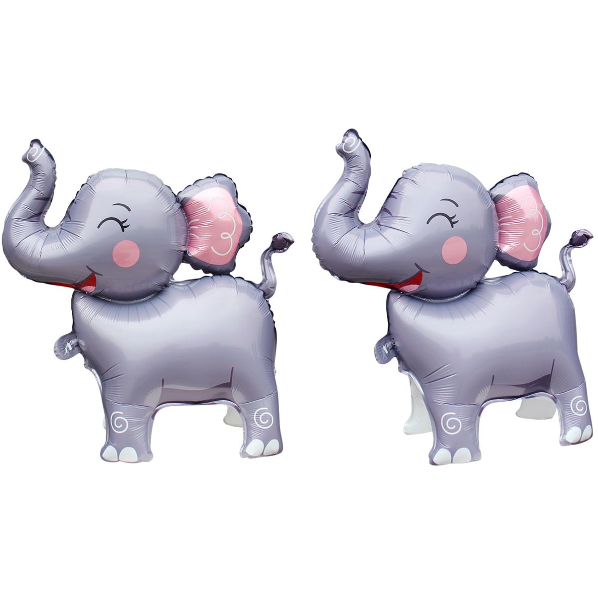 Elephant Balloons 3D Elephant Foil Birthday Balloon Animal Theme Balloons Children Birthday Party Decoration Baby Shower Supplies 2pcs（Gray）