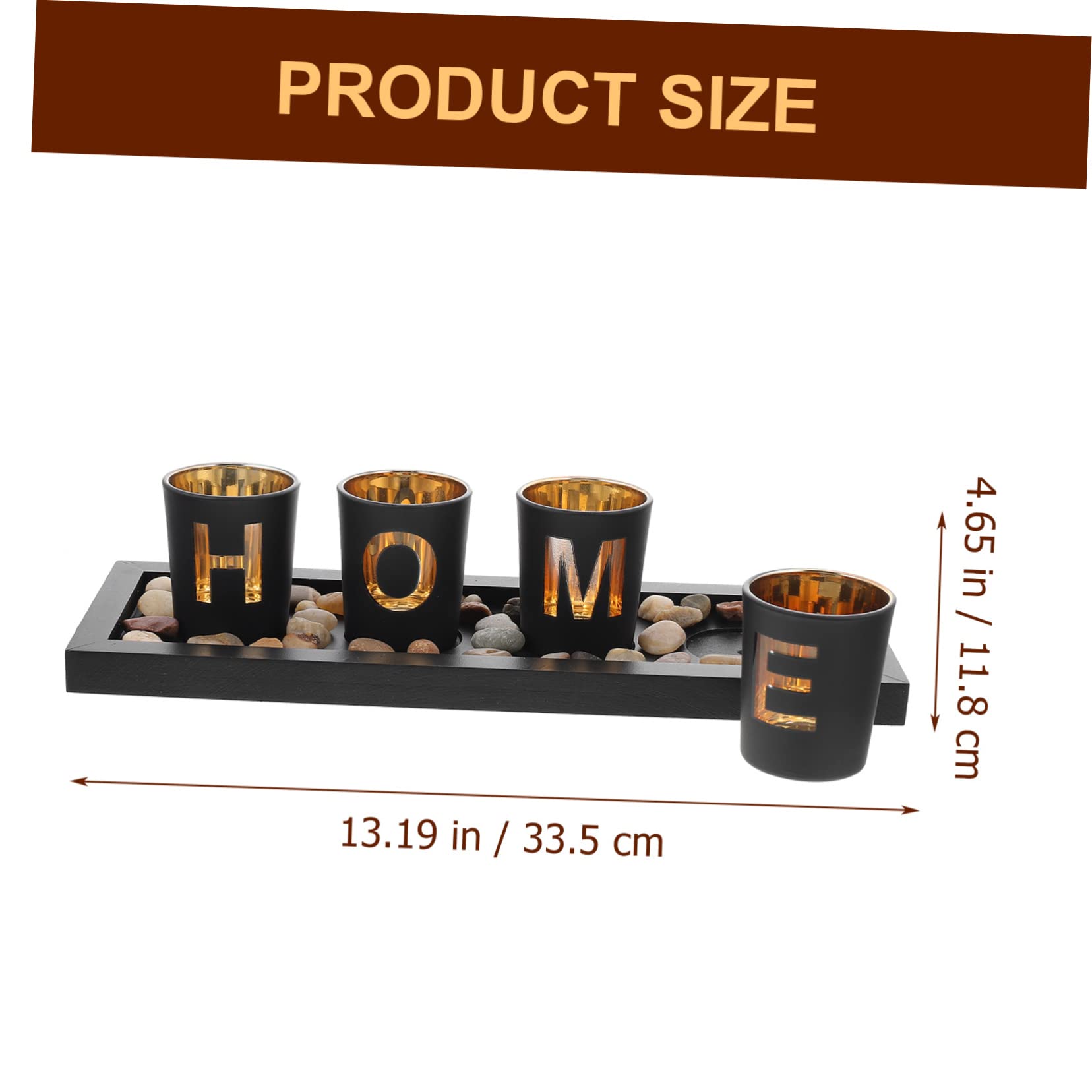 Zerodeko Set di Portacandele in Vetro Vassoio, Decorativo, Design Semplice, Nero, per Salotto e Casa