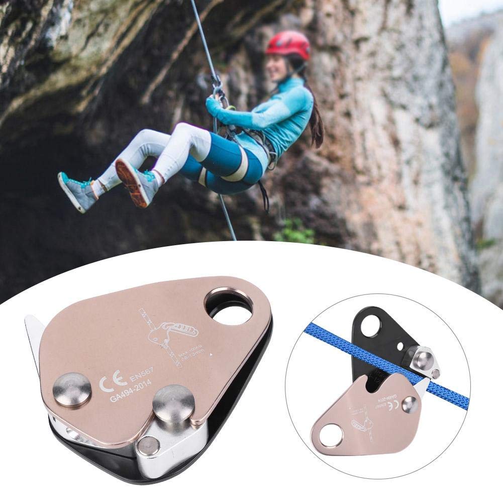 Discensore Arrampicata Autofrenante per Corda, Dispositivo Sicurezza Scalata con Controllo Discesa e Arresto Automatico per Alpinismo Outdoor