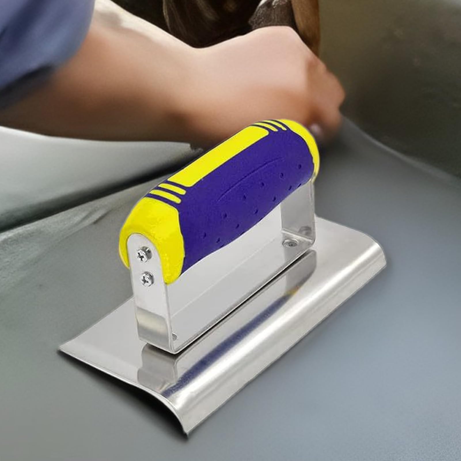 Fer à bordure en béton – en acier inoxydable, construction sans rivet | Poignée ergonomique, façonnage d'angle de précision, bordure lisse, finition décorative pour trottoir, dalle d' de