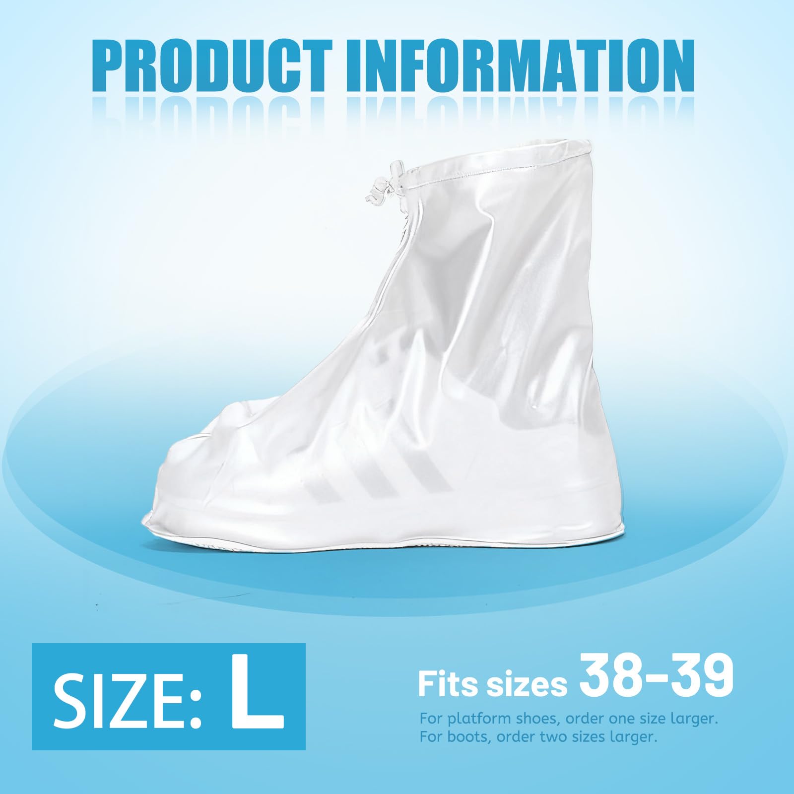Schuhüberzieher Wasserdicht Regenschutz Schuhe Überzieher Wiederverwendbare Überziehschuhe Überschuhe Fahrrad Shoe Cover Regenüberschuhe Regenüberzieher Schuhe 2 Paar (L)
