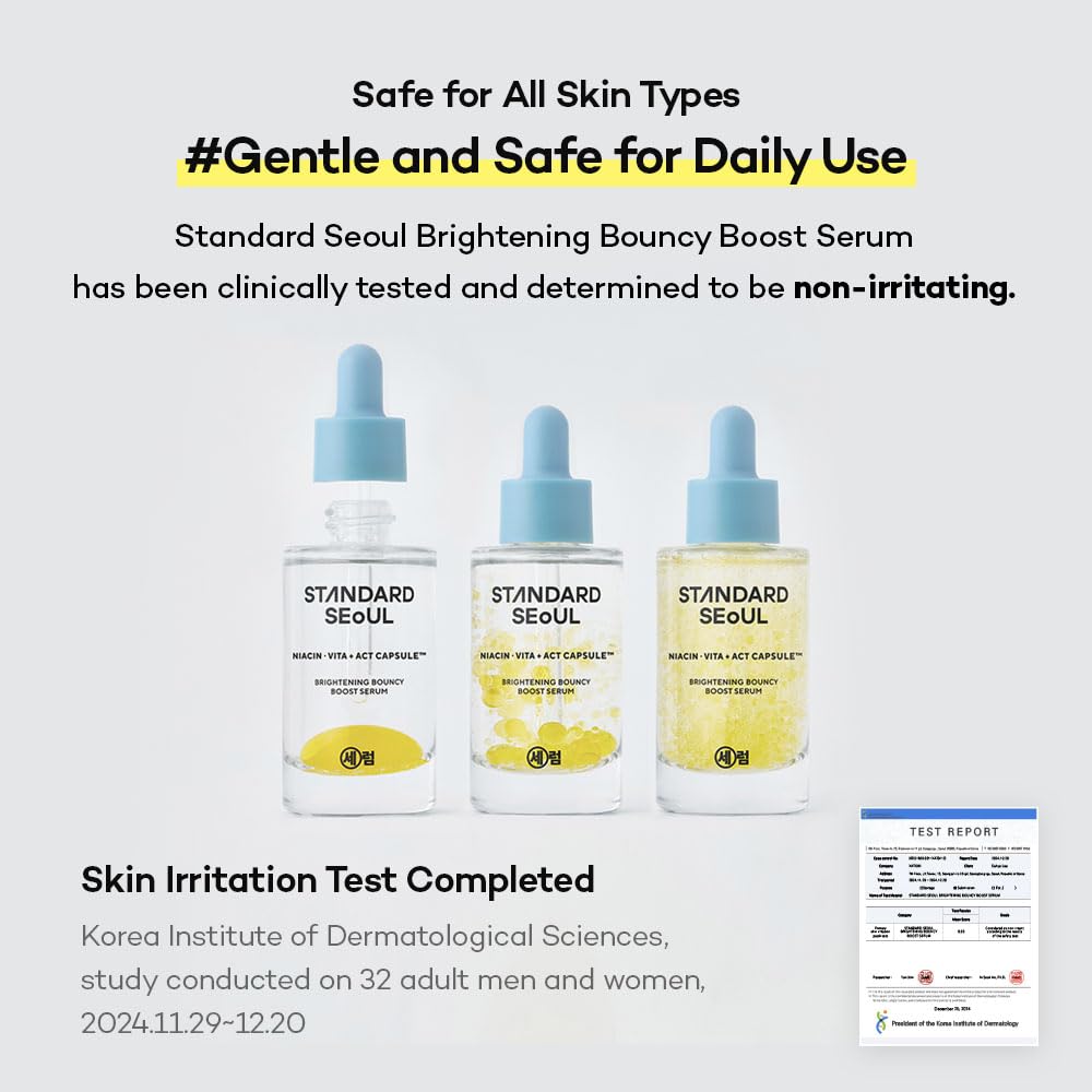 Brightening Bouncy Boost Serum – Radiance-Boosting K-Beauty Serum with Niacinamide, Vitamin C Blend, Lightweight Dual-Phase Glow Formula (30ml)