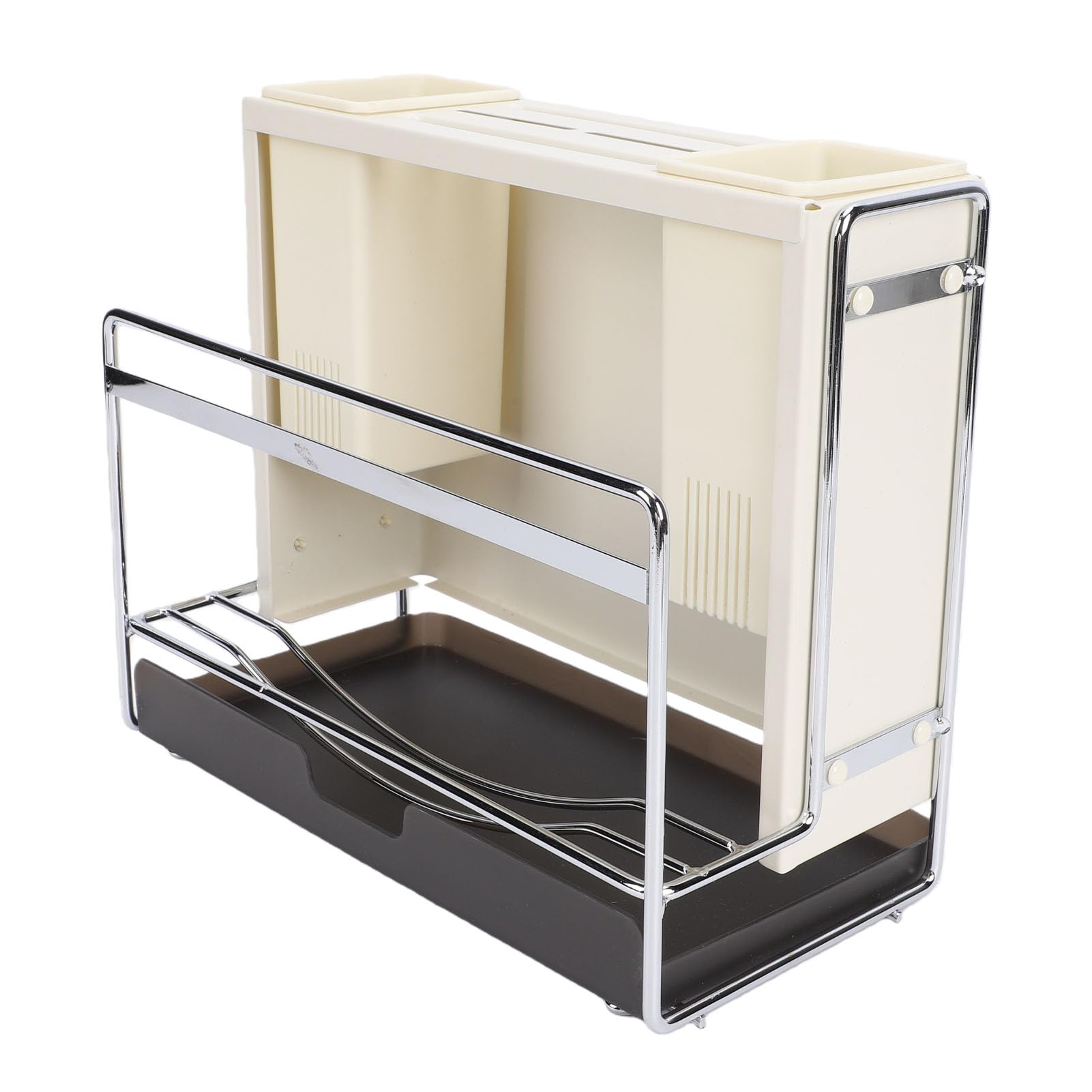 Organizzatore per Taglieri, Scaffale da Bancone da in Acciaio Inossidabile 304 con Vassoio Raccogligocce Rimovibile, Contiene Taglieri, Coperchi, Utensili per Armadi, Lavelli, Piccole Cucine