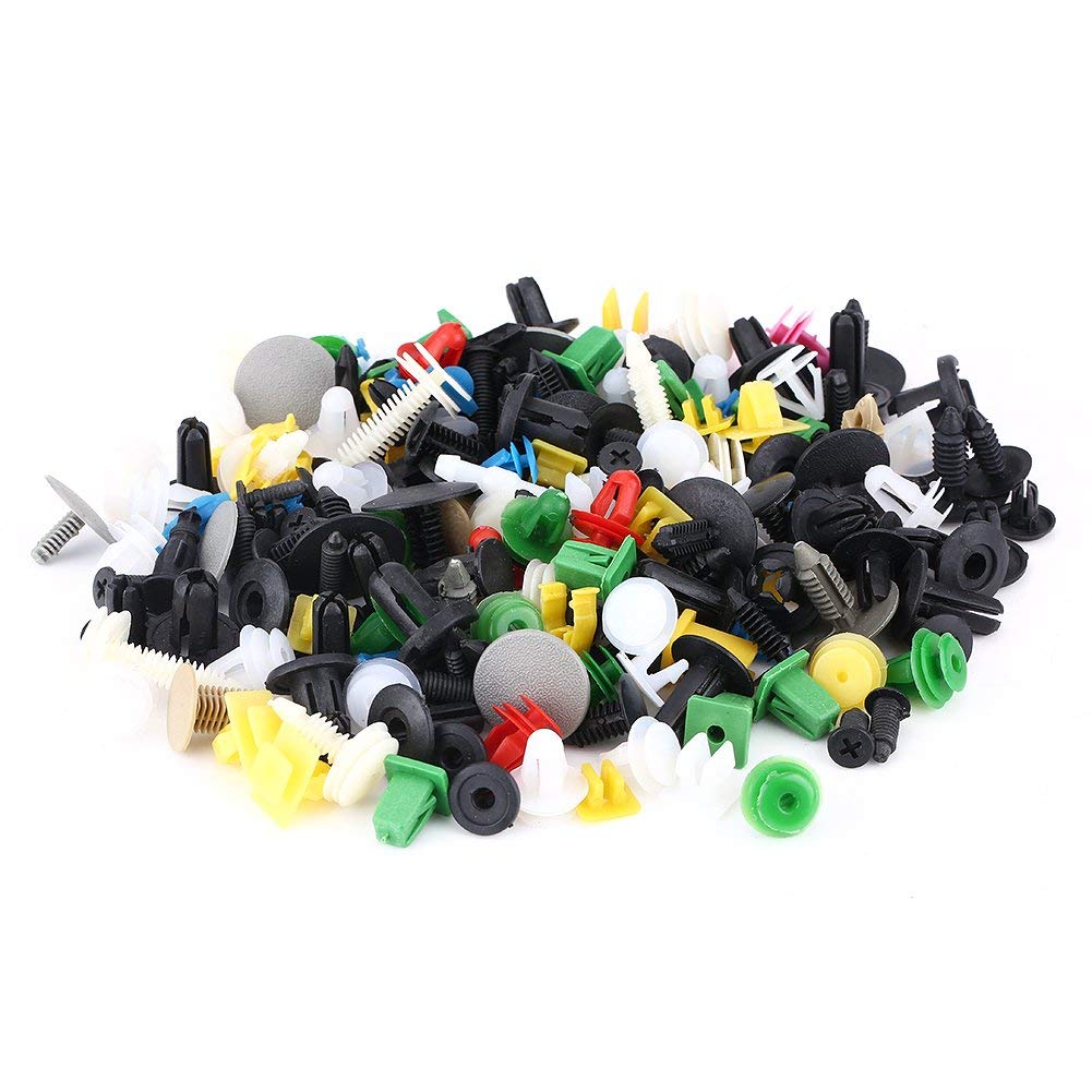KIMISS 200Pcs kit di rivetti di fissaggio assortiti per paraurti e clip in plastica,universale rivetti plastica auto per rivetti di fermo/paraurti con fermo