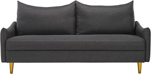 Miniatura 3 de LCH Sofá de tela moderno de 669 pulgadas base de madera tapizada muebles de diseño de dos cojines adecuados para espacios pequeños sala de estar