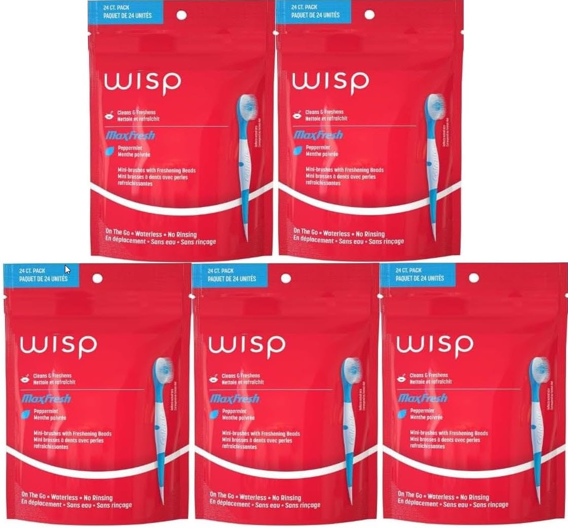 Colgate Max Fresh Wisp Disposable Mini Toothbrush Peppermint - 24 Count 5-Pack