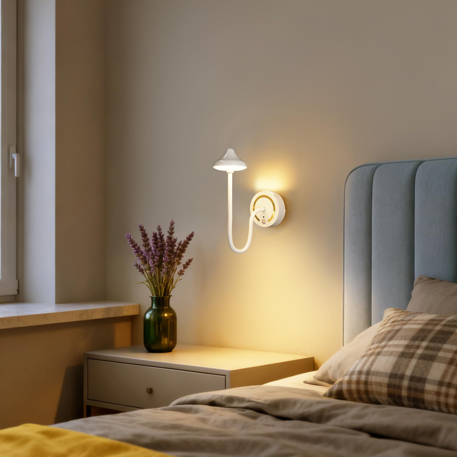 Akumulatorowe lampy ścienne LED, ściemniane, trójkolorowe, ładowane przez USB, oświetlenie ścienne z czujnikiem ruchu, wychylne, magnetyczne, na klatkę schodową, do salonu, korytarza, sypialni