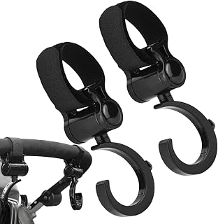 Gancho para pendurar bolsa para bebê | 360 Graus Rotação Ajustável Carrinho Clips convenientes para Bolsa Fraldas,Gancho bolsa carrinho, ganchos carrinho Littryee