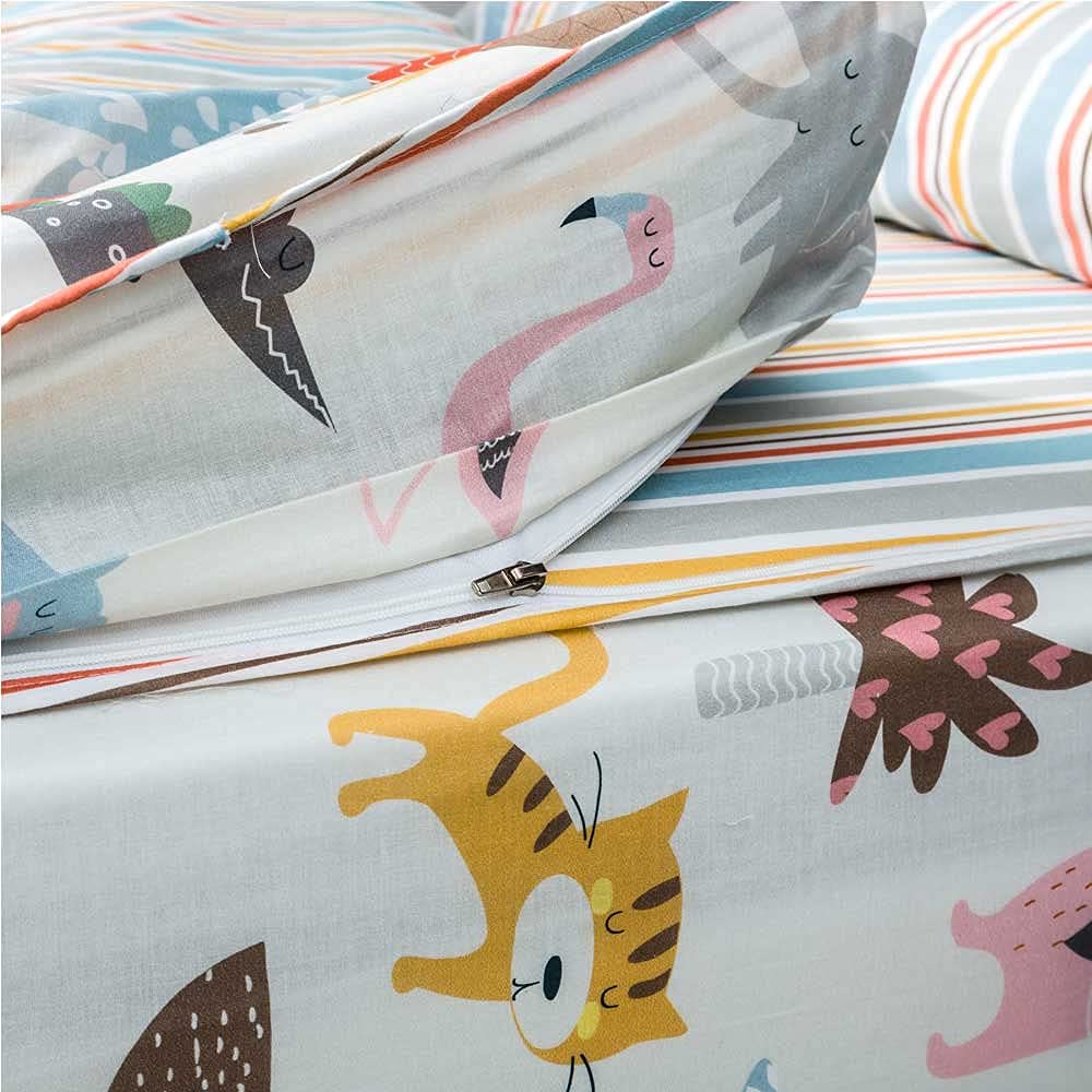 COTTON ARTean Saco nordico con Relleno SALBURUA Cama 90 x 190. Saco Unido a la Bajera con Cremallera. con Relleno nórdico.