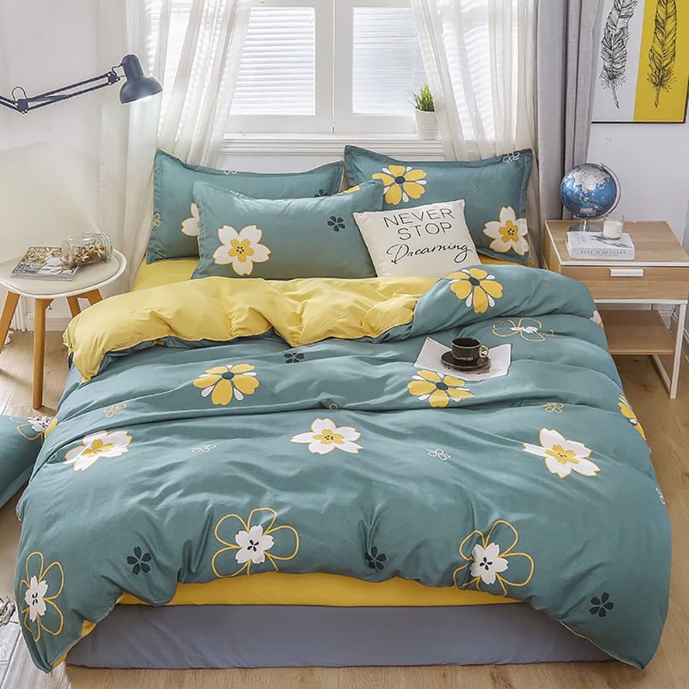 Ensemble de couette 3 pièces avec couverture de courtepointe imprimée vintage